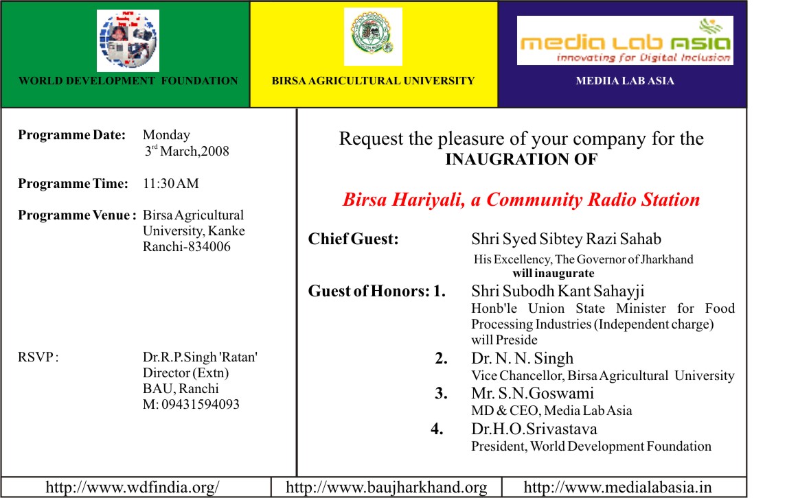 Inauguration of CRS at Ranchi-1