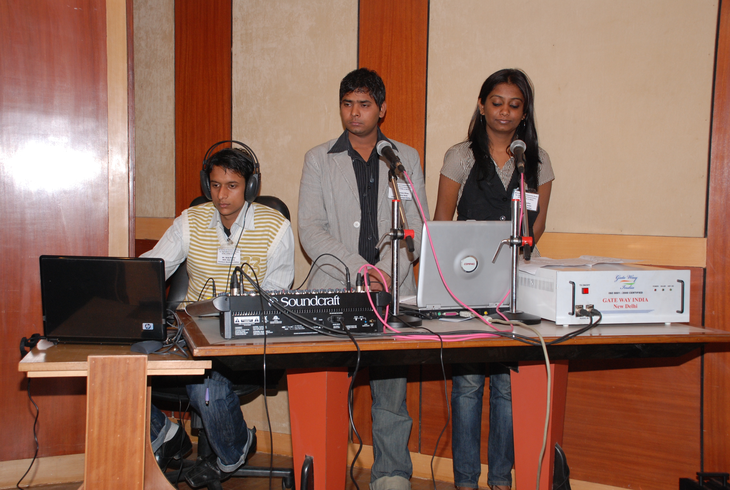 A Community Radio set up in the workshop for demonstration