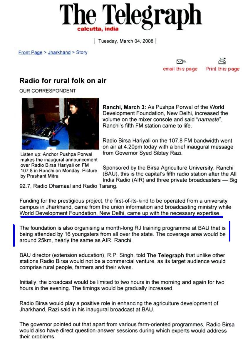 Telegraph, March 2008